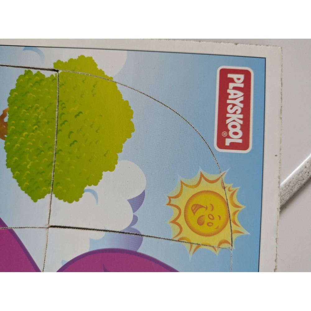 Vintage Barney Wooden Puzzle Playing Hopscotch - Picture 5 of 9